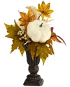 Nearly Natural 13in. Fall Pumpkin & Berries Artificial Autumn Arrangement In  Decorative Urn In Multi