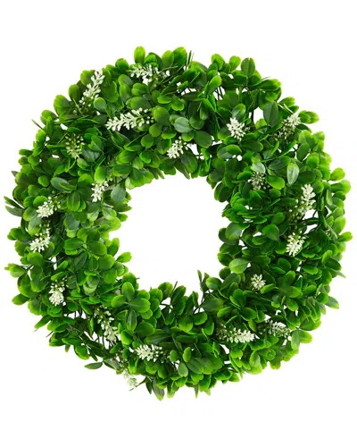 Nearly Natural Jasmine Artificial Wreath, 13" In Green