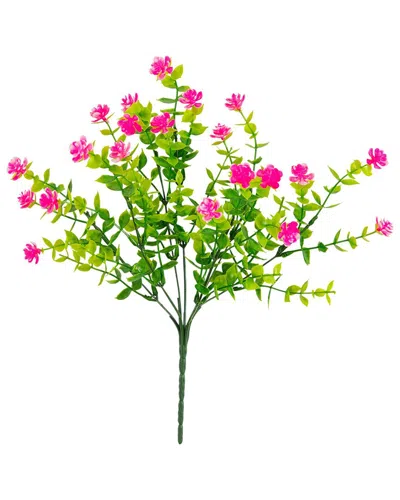 Nearly Natural 13in Uv-resistant Artificial Flowering Mini Rose Bush (indoor/outdoor) - Set Of 12 In Multi