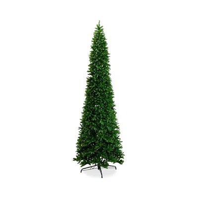 Nearly Natural 14' Artificial Slim Green Mountain Pine Christmas Tree With 1600 Warm White Led Lights And 4660 Bran
