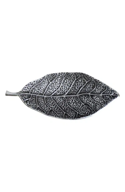 Nearly Natural 14-inch Antique Finish Leaf Dish Decor In Metallic