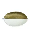 Nearly Natural 14-inch Leaf Dish Decor In Gold