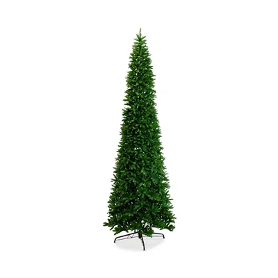 Nearly Natural 15' Artificial Slim Green Mountain Pine Christmas Tree With 1900 Warm White Led Lights And 5460 Bran