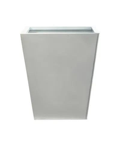 Nearly Natural 15" Classic Square Metal Planter In White