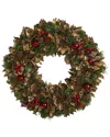 Nearly Natural 15in. Holiday Artificial Wreath In Green