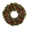 Nearly Natural 15in. Holiday With Pine Cones And Ornaments Wreath In Green
