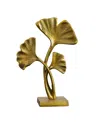 Nearly Natural 15-inch Leaf Sculpture Decor In Gold