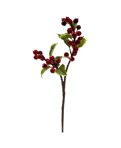 Nearly Natural 16" Holly Berry Artificial Flower, Set Of 6 In Red