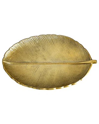 Nearly Natural 16in. Gold Leaf Decorative Accent Tray In Black