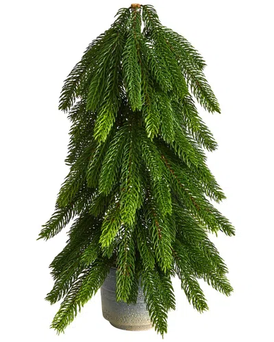 Nearly Natural 17in Christmas Pine Artificial Tree In Green