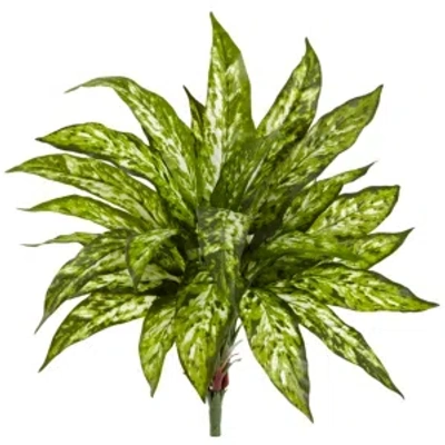 Nearly Natural 18" Aglaonema Artificial Plant, Set Of 4 In Green