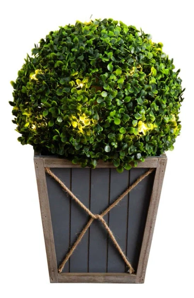 Nearly Natural 18-inch Uv Resistant Artificial Boxwood Topiary Ball In Green
