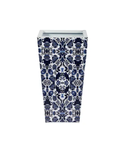 Nearly Natural 18" Oriental Classic Planter In Blue,white
