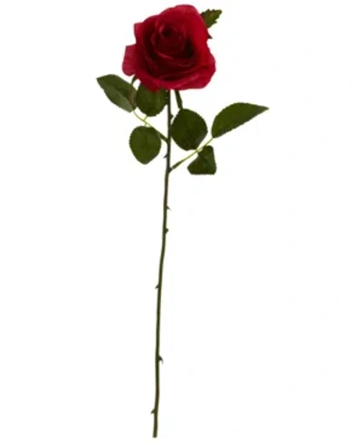 Nearly Natural 18" Rose Artificial Flower, Set Of 24 In Red
