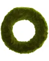 Nearly Natural 18in Moss Artificial Wreath In Green