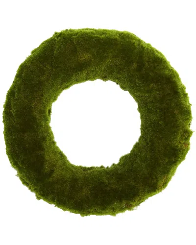 Nearly Natural 18in Moss Artificial Wreath In Green