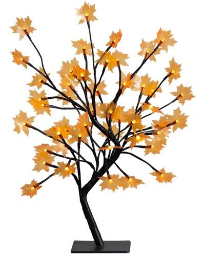 Nearly Natural 18in. Pre-lit Autumn Artificial Maple Fall Tree In Orange