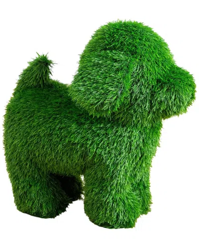 Nearly Natural 18in Uv-resistant Artificial Grass Garden Plush Topiary Puppy  Dog (indoor/outdoor) In Green