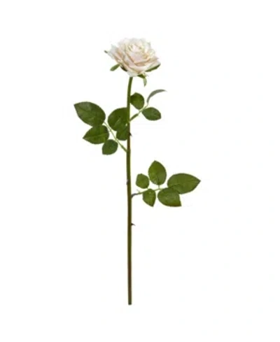 Nearly Natural 19" Rose Spray Artificial Flower (set Of 12) In Champagne
