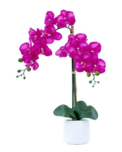 Nearly Natural 19in Artificial Orchid With Decorative Vase In Pink