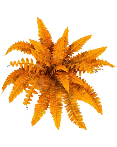 Nearly Natural 19in. Autumn Artificial Fall Boston Fern - Set Of 6 In Orange