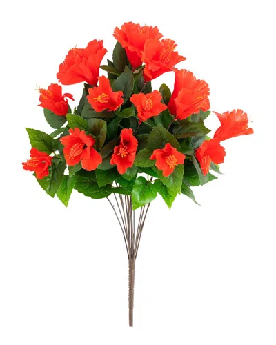 Nearly Natural 19in Uv-resistant Artificial Hibiscus Bush (indoor/outdoor) - Set Of 3 In Red
