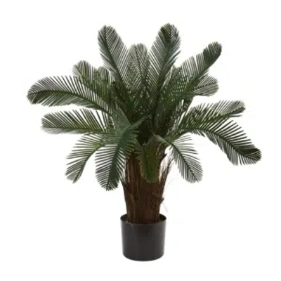 Nearly Natural 2' Cycas Artificial Tree, Uv Resistant In Green