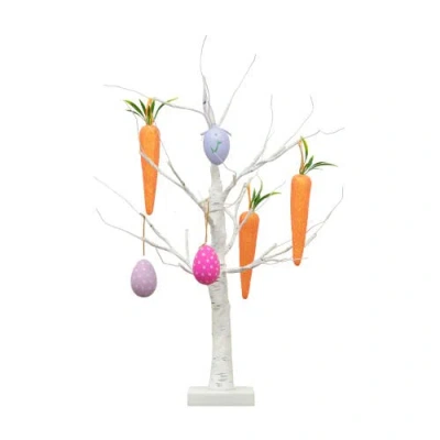 Nearly Natural 2ft Easter Egg And Carrots Ornament Twig Indoor Artificial Tree In Multi