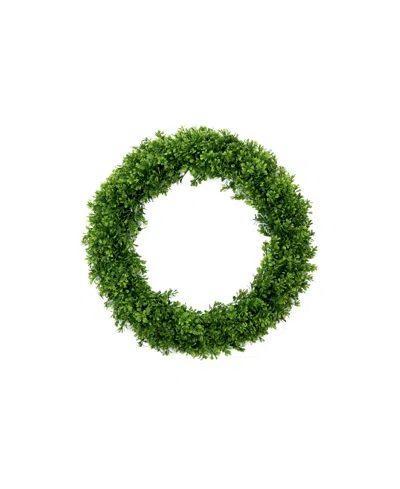 Nearly Natural 20" Artificial Boxwood Wreath In Green