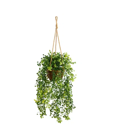 Nearly Natural 20" Baby Tear Artificial Plant In Hanging Basket In Green