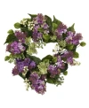 Nearly Natural 20in Hanel Lilac Wreath In Purple