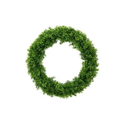 Nearly Natural 20-in Artificial Boxwood Wreath In Green