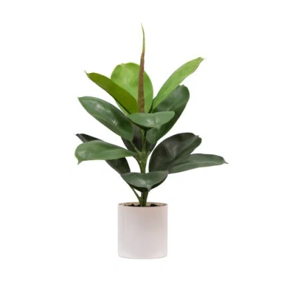 Nearly Natural 20-in Artificial Fiddle Leaf Fig Plant In Green