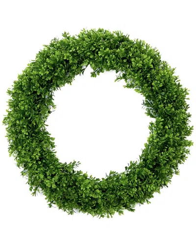 Nearly Natural 20in Artificial Boxwood Wreath In Green