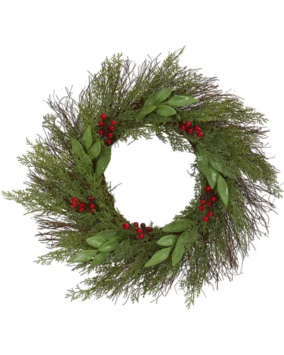 Nearly Natural 20in Cedar And Ruscus In Green