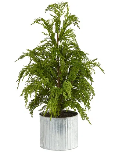 Nearly Natural 20in Cedar Pine Natural Look Artificial Tree In Green