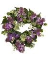 Nearly Natural 20in Hanel Lilac Wreath In Purple