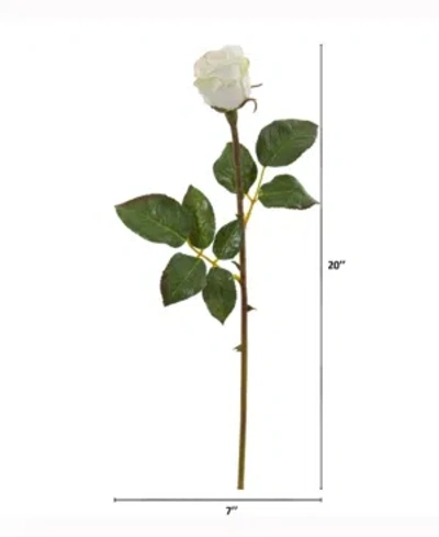 Nearly Natural 20in. Rose Bud Artificial Flower Set Of 12 In White