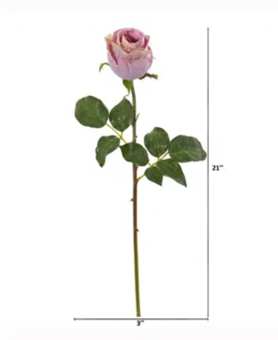 Nearly Natural 21in. Rose Bud Artificial Flower Set Of 6 In Lavender