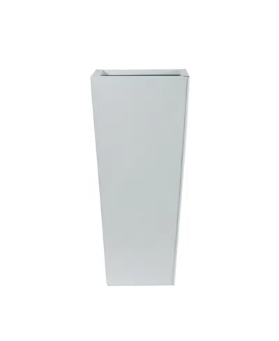 Nearly Natural 22" Decorative Metal Tower Planter In White