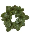 Nearly Natural 22in Magnolia Leaf Artificial Wreath In Green