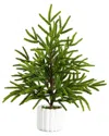 Nearly Natural 22in. Artificial Real Touch Norfolk Island Pine In In Green