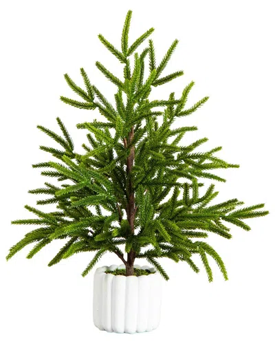 Nearly Natural 22in. Artificial Real Touch Norfolk Island Pine In In Green