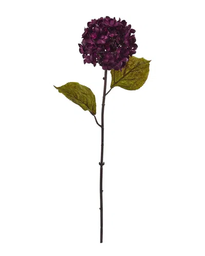 Nearly Natural 22" Fall Hydrangea Artificial Flower, Set Of 6 In Purple