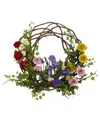 Nearly Natural 22in Spring Floral Wreath In Multi