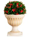 Nearly Natural 22" Uv Resistant Artificial Christmas Ball In Classic Decorative Planter Indoor And Outdoor In Green