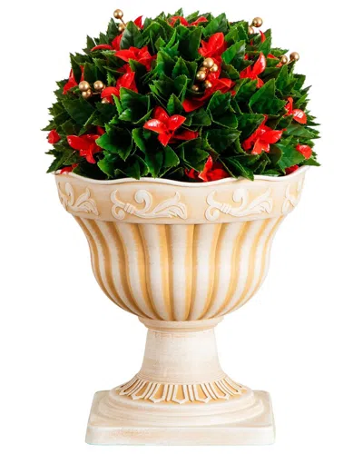 NEARLY NATURAL NEARLY NATURAL 22IN. UV RESISTANT ARTIFICIAL RED TIP PHOTINIA CHRISTMAS BALL  IN CLASSIC DECORATIVE 