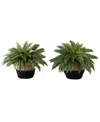 Nearly Natural Set Of 2 Boston Fern Diy Artificial Plants In Green