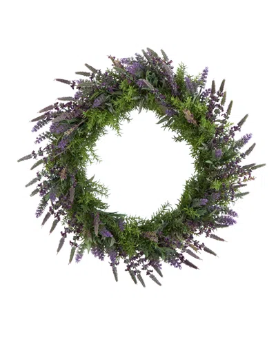 NEARLY NATURAL 24" LAVENDER ARTIFICIAL WREATH