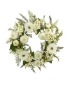 Nearly Natural 24" Mixed Daisies And Ranunculus Wreath In White